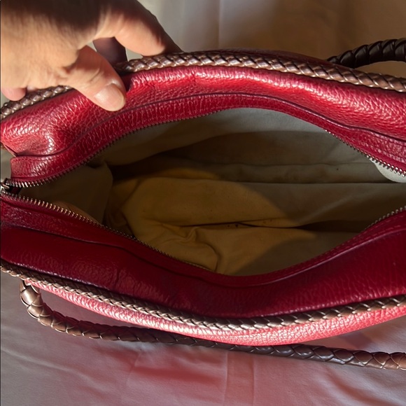 Red Leather Shoulder Bag - Picture 3 of 3